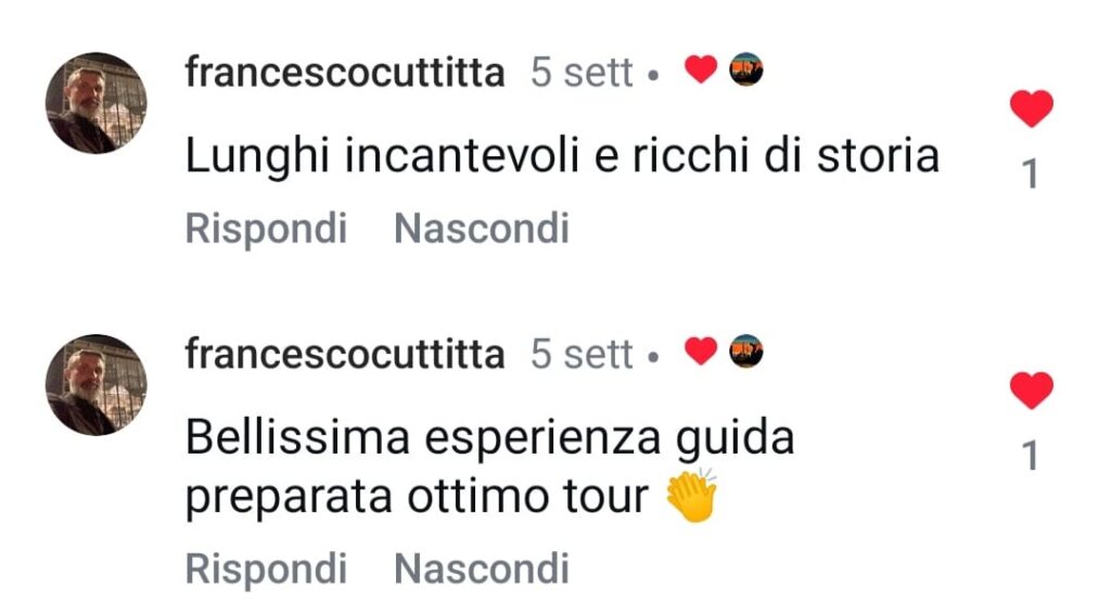 Turista Francesco scrive recensione Instagram